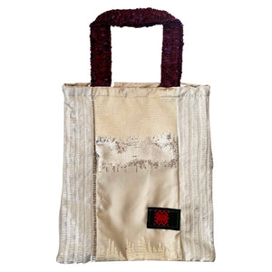 Eco-Conscious Tote In Beige & Silver Sequins