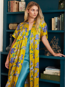 Iris Sun Silk Kimono Robe