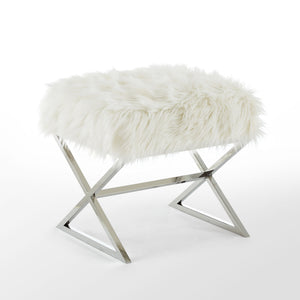 Liam Faux Fur Ottoman