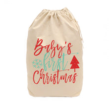 Load image into Gallery viewer, Baby&#39;s First Christmas Cotton Canvas Santa Sack