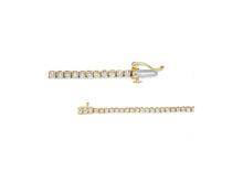 Load image into Gallery viewer, 14K Yellow Gold Plated .925 Sterling Silver 3 cttw Diamond Tennis Bracelet