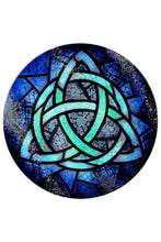 Load image into Gallery viewer, Grindstore Triquetra Stained Glass Chopping Board (Blue) (One Size)