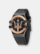Load image into Gallery viewer, Maserati Men&#39;s Potenza R8851108032 Black Leather Quartz Fashion Watch