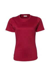 Tee Jays Womens/Ladies Interlock Short Sleeve T-Shirt (Deep Red)