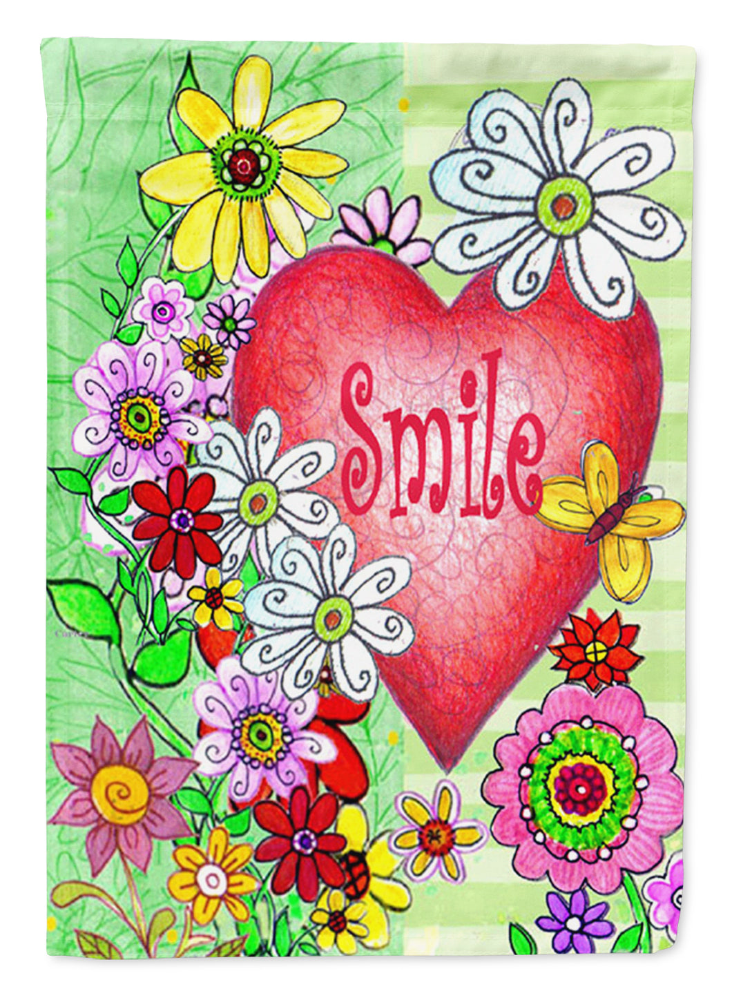 28 x 40 in. Polyester Smile Valentine's Day Flag Canvas House Size 2-Sided Heavyweight