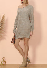Load image into Gallery viewer, Plunge Neck Sweater Dress