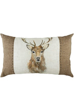 Load image into Gallery viewer, Evans Lichfield Hessian Stag Cushion Cover