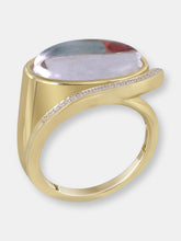 Load image into Gallery viewer, Drama Queen Oval Diamond Mosaic Ring in 14K Yellow Gold Plated Sterling Silver