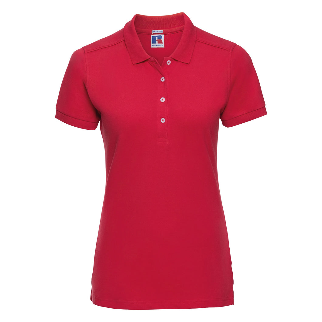 Russell Womens/Ladies Stretch Short Sleeve Polo Shirt (Classic Red)