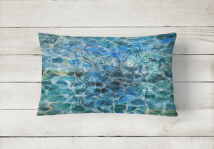 12 in x 16 in  Outdoor Throw Pillow Octopus Under water Canvas Fabric Decorative Pillow