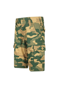 Childrens/Kids Camo Cargo Shorts - Light Beige/Green