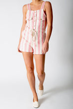 Load image into Gallery viewer, Franca Striped Cotton Romper - Pink Stripe