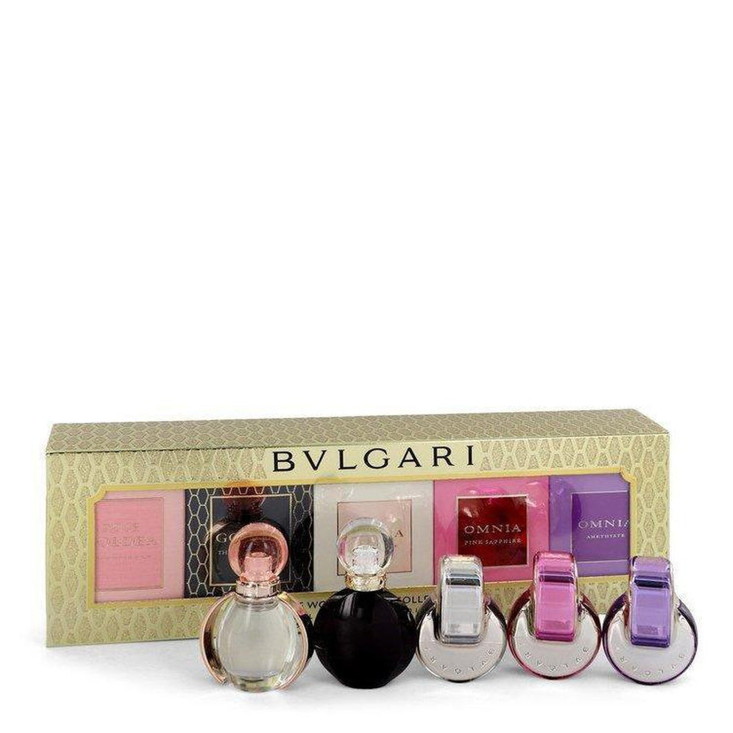 Omnia by Bvlgari Gift Set -- Women's Gift Collection Includes Goldea The Roman Night, Rose Goldea, Omnia, Omnia Pink Sapphire and Omnia Amethyste