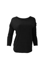 Load image into Gallery viewer, Bella Ladies/Womens Long Sleeve Flowy 2x1 T-Shirt (Black)