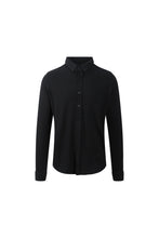 Load image into Gallery viewer, So Denim Mens Oscar Knitted Long Sleeve Shirt - Black
