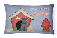 Load image into Gallery viewer, 12 in x 16 in  Outdoor Throw Pillow Dog House Collection Miniature Schnauzer Black Canvas Fabric Decorative Pillow