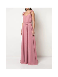 Off-the-Shoulder Solid Chiffon Gown