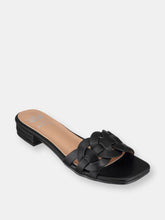 Load image into Gallery viewer, Dana Black Flat Sandals