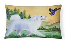 Load image into Gallery viewer, 12 in x 16 in  Outdoor Throw Pillow Great Pyrenees Canvas Fabric Decorative Pillow