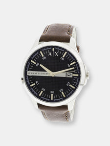 Armani Exchange Men's Hampton AX2133 Brown Leather Japanese Quartz Fashion Watch