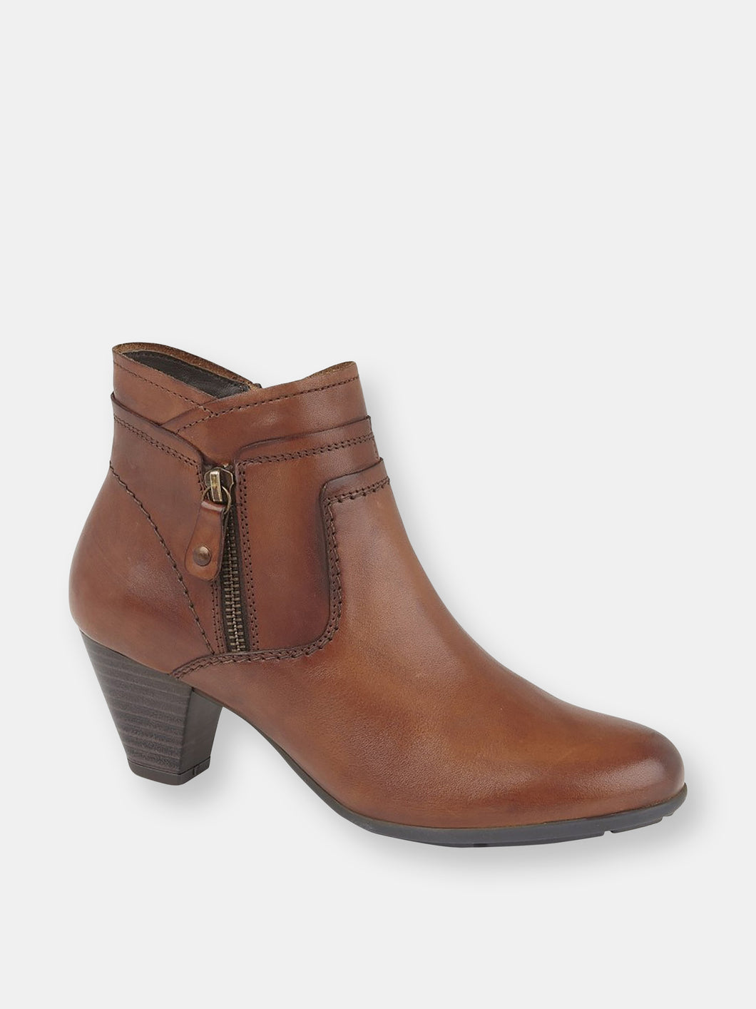 Womens/Ladies Cleo Leather Ankle Boots - Tan