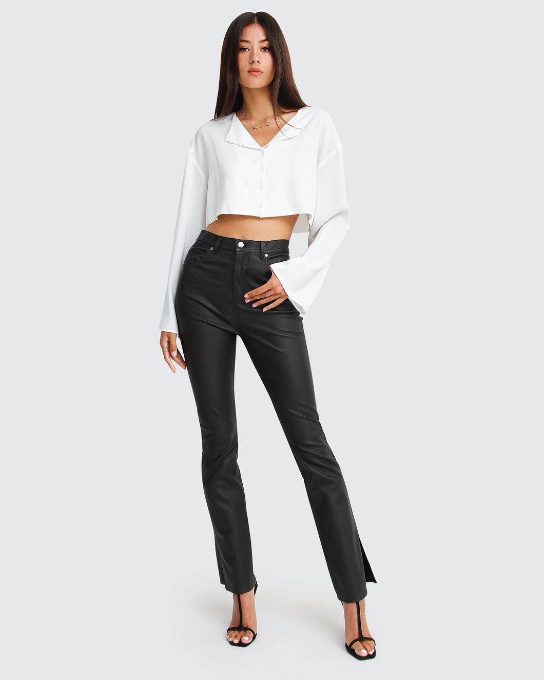 Take Me Out Pleather Pant - Black