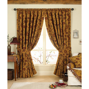 Riva Home Zurich Pencil Pleat Curtains (Gold) (66x90)