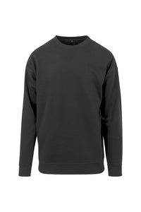 Mens Crew Neck Plain Sweatshirt - Black