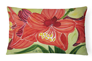 12 in x 16 in  Outdoor Throw Pillow Flower - Amaryllis Canvas Fabric Decorative Pillow