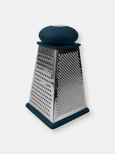 Load image into Gallery viewer, Michael Graves Design Comfortable Grip Non-Skid  Pyramid Shaped Stainless Steel Box Cheese Grater with Handle,  Indigo