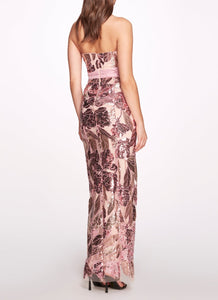 Sequined Gown With Front Side Slit