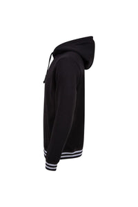 Front Row Unisex Adults Striped Cuff Hoodie (Black/Heather Gray)