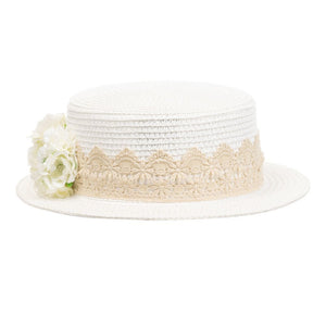 Ivory Guipur Flower Hat