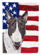 Load image into Gallery viewer, Bull Terrier With American Flag Garden Flag 2-Sided 2-Ply