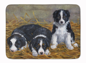 19 in x 27 in Border Collie Puppies Machine Washable Memory Foam Mat