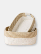 Load image into Gallery viewer, Montrésor White &amp; Linen Cotton Rope Storage Baskets