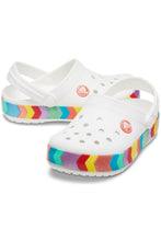 Load image into Gallery viewer, Crocs Childrens/Kids Crocband Chevron Beaded Clogs (White)