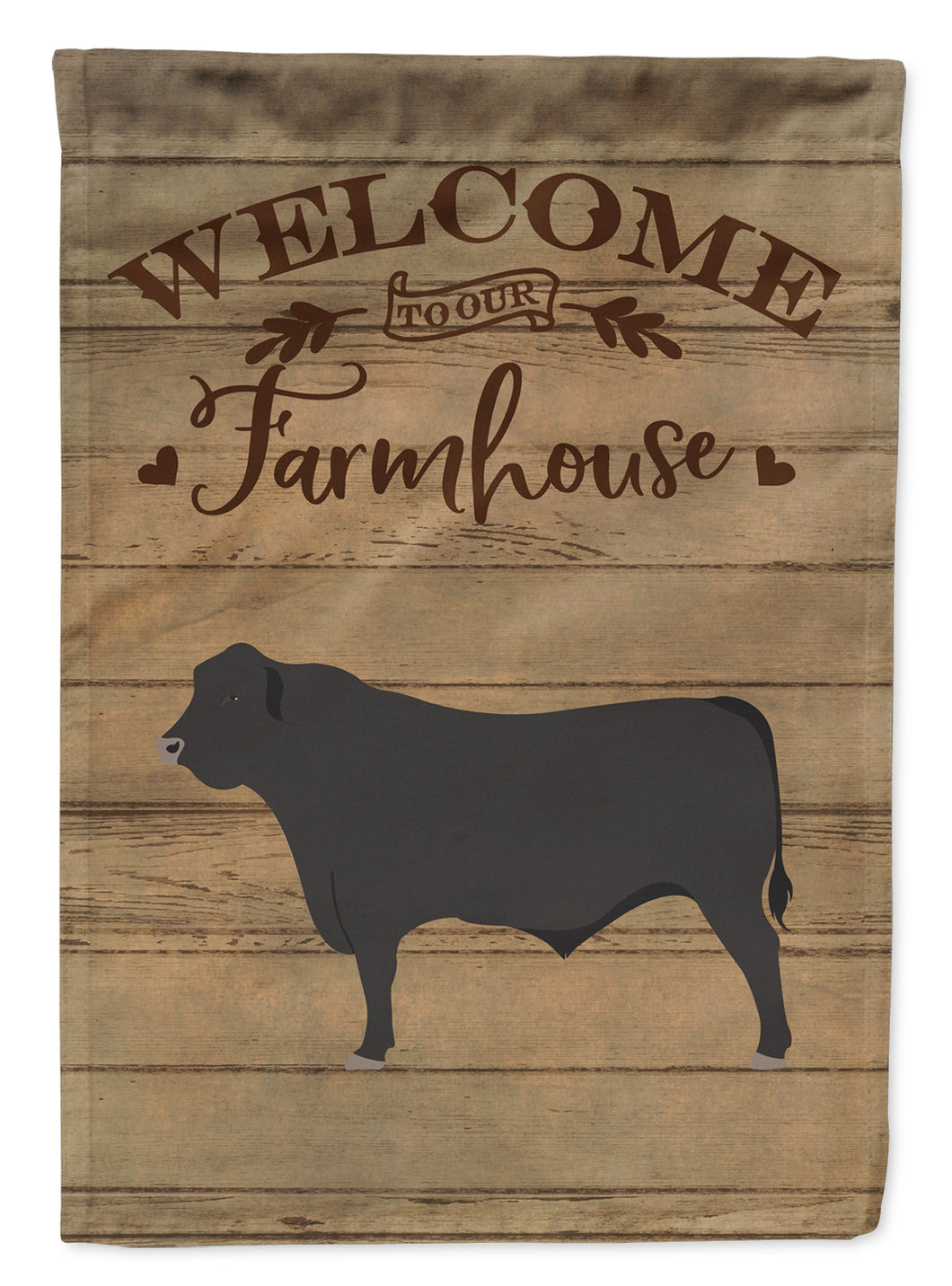 11 x 15 1/2 in. Polyester Black Angus Cow Welcome Garden Flag 2-Sided 2-Ply