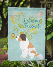 Load image into Gallery viewer, 11 x 15 1/2 in. Polyester Welcome Friends Saint Bernard Garden Flag 2-Sided 2-Ply