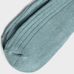 Paper X Superwash Wool Rib Crew Socks - Light Blue