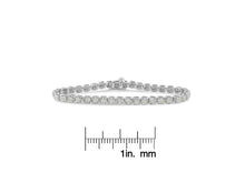Load image into Gallery viewer, .925 Sterling Silver 1.0 Cttw Diamond Miracle-Set Square Milgrain 7&quot; Link Tennis Bracelet