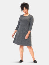 Load image into Gallery viewer, Carly Dress in Salt &amp; Pepper Charcoal (Curve)