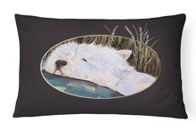 Load image into Gallery viewer, 12 in x 16 in  Outdoor Throw Pillow Westie Canvas Fabric Decorative Pillow
