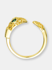 Gold Plated Green Cubic Zirconia ModernRing