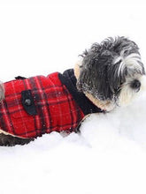 Load image into Gallery viewer, Red Wool Plaid Shearling Coat