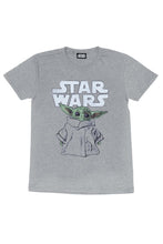 Load image into Gallery viewer, Star Wars: The Mandalorian Mens The Child Sketch T-Shirt (Heather Gray)
