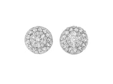 Load image into Gallery viewer, 14K White Gold 3/4 cttw Round Cut Diamond Stud Earring