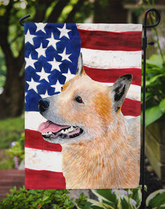 11 x 15 1/2 in. Polyester USA American Flag with Australian Cattle Dog Garden Flag 2-Sided 2-Ply
