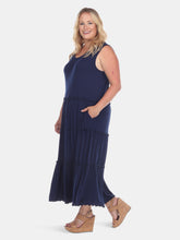 Load image into Gallery viewer, Plus Size Scoop Neck Tiered Midi Dress