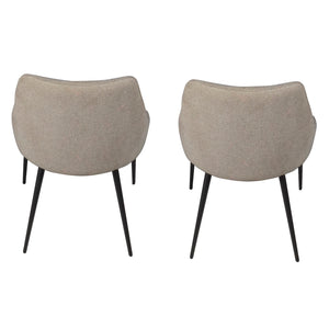 Pitch Harmony Upholstery Dining Chair With Conic Legs Set Of 2 - Ivory